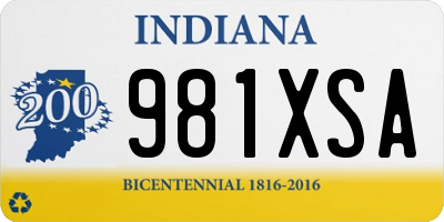 IN license plate 981XSA