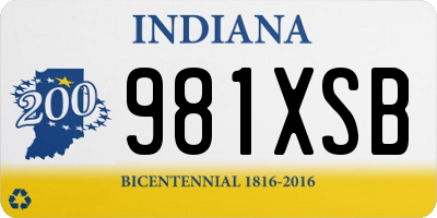 IN license plate 981XSB