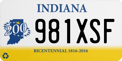 IN license plate 981XSF