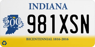 IN license plate 981XSN