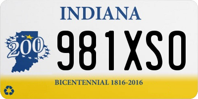 IN license plate 981XSO