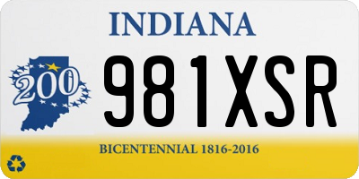 IN license plate 981XSR