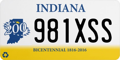 IN license plate 981XSS