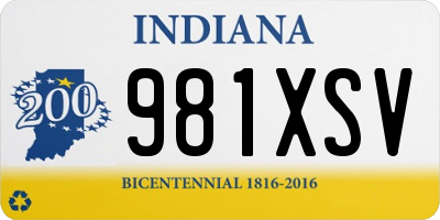 IN license plate 981XSV