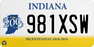 IN license plate 981XSW