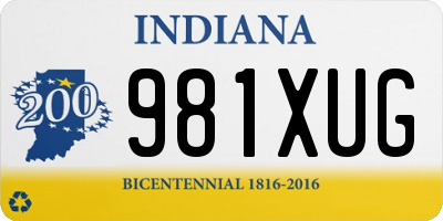 IN license plate 981XUG