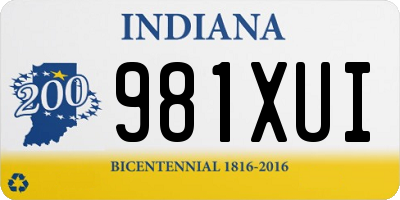 IN license plate 981XUI