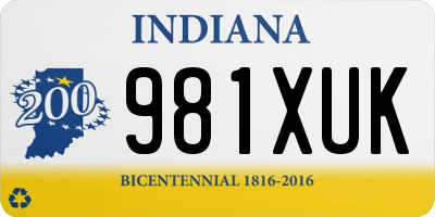 IN license plate 981XUK