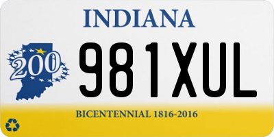 IN license plate 981XUL