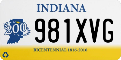 IN license plate 981XVG