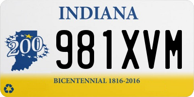 IN license plate 981XVM