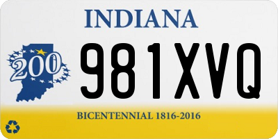 IN license plate 981XVQ