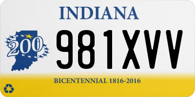 IN license plate 981XVV