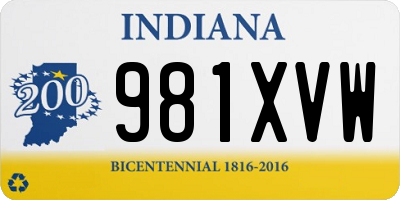 IN license plate 981XVW