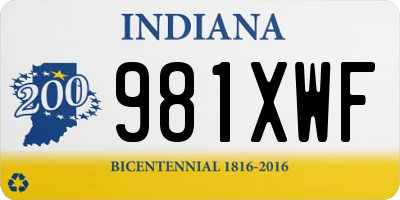 IN license plate 981XWF