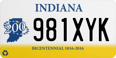 IN license plate 981XYK