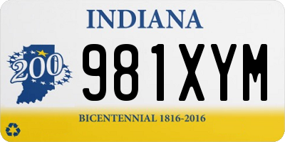 IN license plate 981XYM