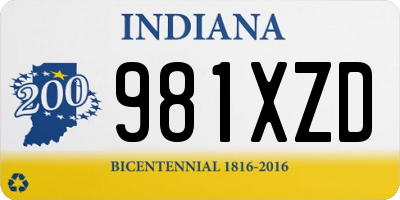 IN license plate 981XZD
