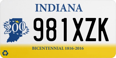 IN license plate 981XZK