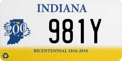 IN license plate 981Y