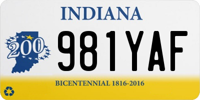 IN license plate 981YAF