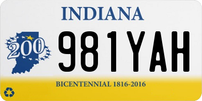 IN license plate 981YAH