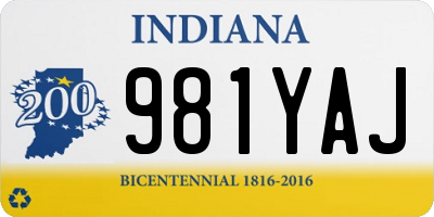 IN license plate 981YAJ