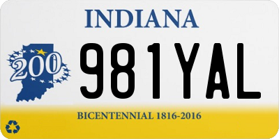 IN license plate 981YAL