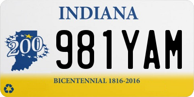IN license plate 981YAM