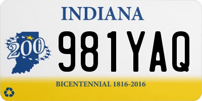 IN license plate 981YAQ
