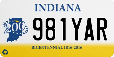 IN license plate 981YAR