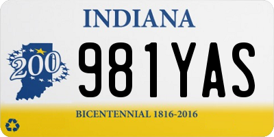 IN license plate 981YAS