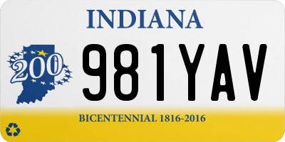 IN license plate 981YAV