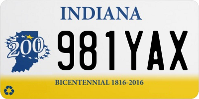 IN license plate 981YAX