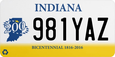 IN license plate 981YAZ