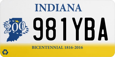 IN license plate 981YBA