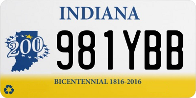 IN license plate 981YBB