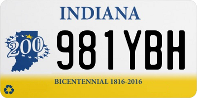 IN license plate 981YBH