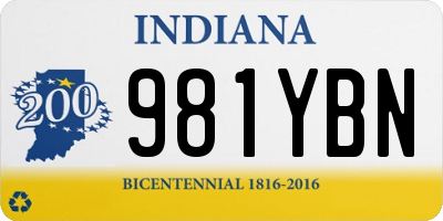 IN license plate 981YBN