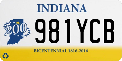 IN license plate 981YCB