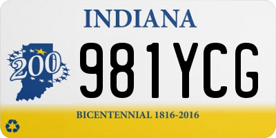 IN license plate 981YCG