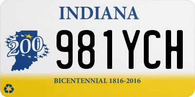 IN license plate 981YCH