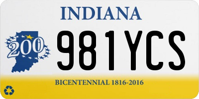 IN license plate 981YCS