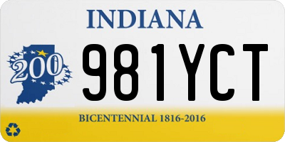 IN license plate 981YCT