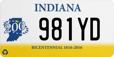 IN license plate 981YD