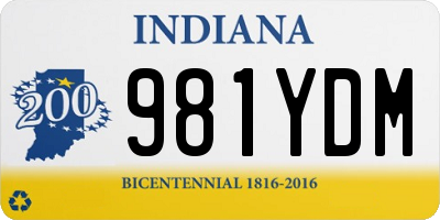 IN license plate 981YDM