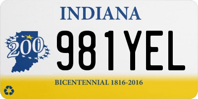 IN license plate 981YEL