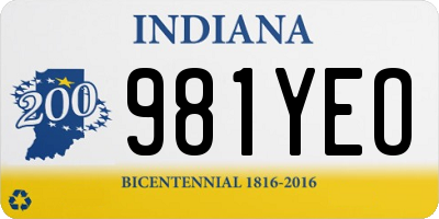 IN license plate 981YEO