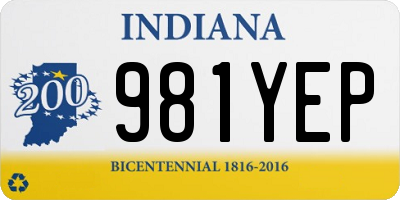 IN license plate 981YEP