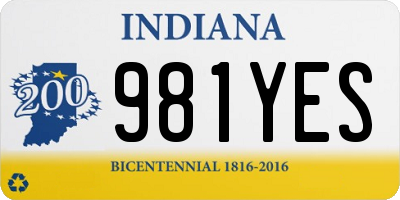 IN license plate 981YES